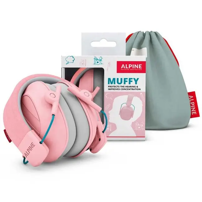 Casti antifonice pliabile pentru copii 5-16 ani, ofera protectie auditiva, SNR 25, roz, ALPINE Muffy Kids Pink ALP26481
