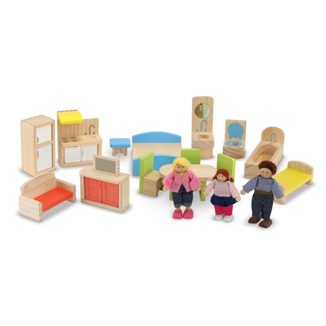 Casuta de papusi din lemn mobilata melissa and doug - okemd2462