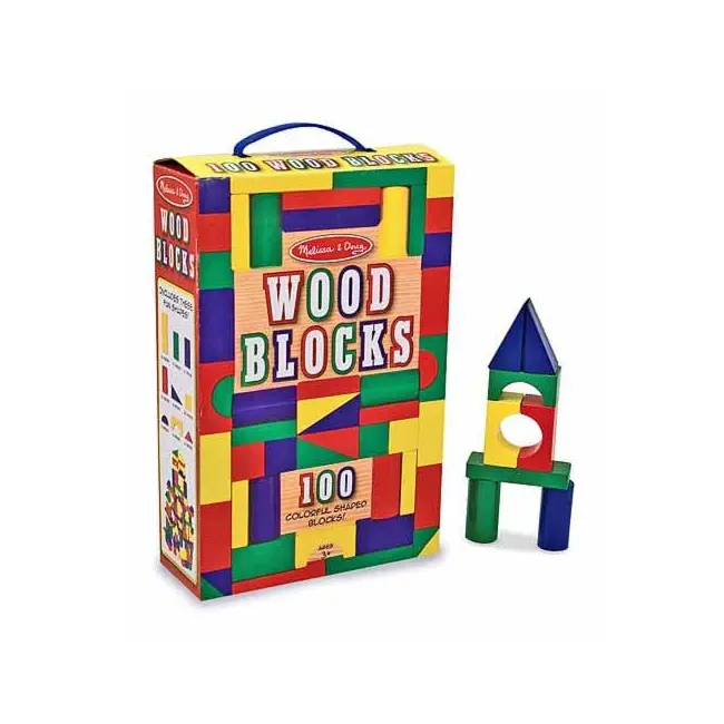 Cuburi din lemn colorate melissa and doug 100 - okemd0481