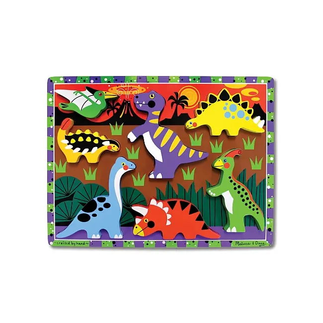 Puzzle lemn in relief dinozauri melissa and doug - okemd3747
