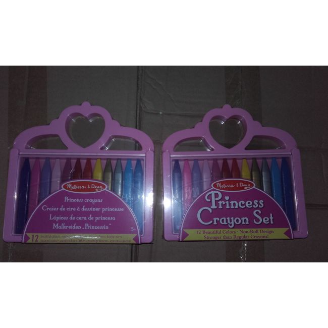 Set creioane colorate triunghiulare princess melissa and doug 12 buc - okemd4155