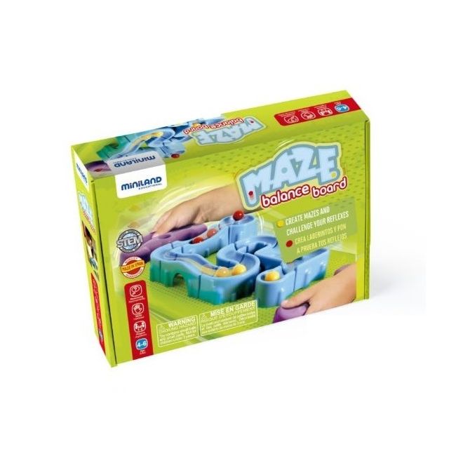 Joc de echilibru labirint cu bile - miniland - okeml32655