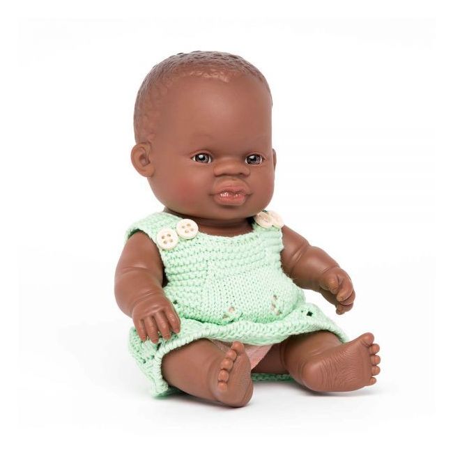Papusa bebelus educativa 21 cm - fetita africana - okeml31344
