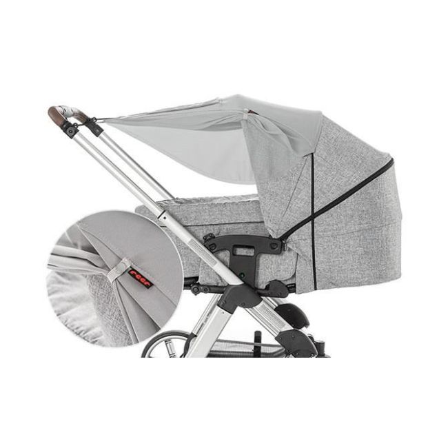 Parasolar premium pentru carucioare bebelusi, protectie solara UPF 50+, gri, Reer ShineSafe Premium 84121
