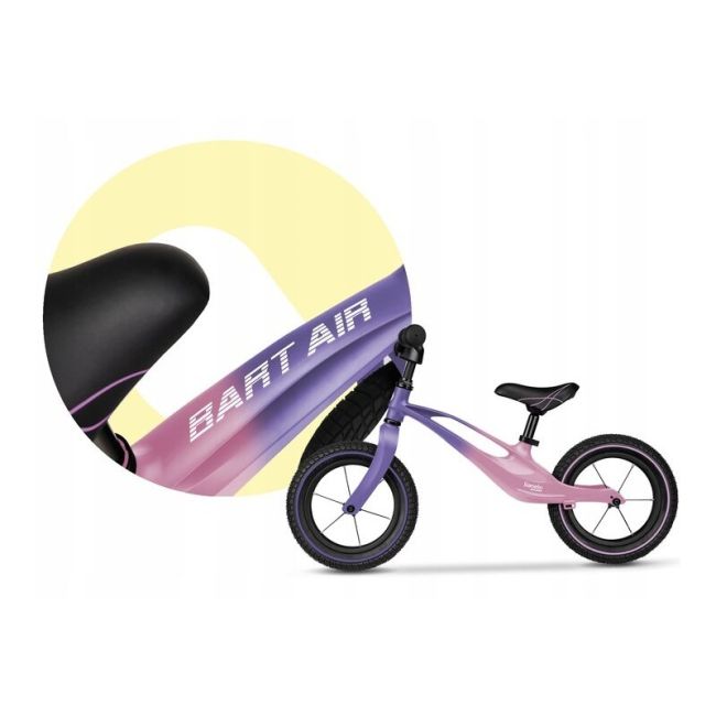 Lionelo - Bicicleta cu roti gonflabile, cu cadru din magneziu, fara pedale, 12 \'\', Bart Air , Pink Violet BYNLOE-BART_AIR_PINK_VIOLET