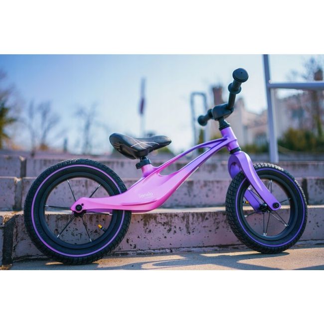 Lionelo - Bicicleta cu roti gonflabile, cu cadru din magneziu, fara pedale, 12 \'\', Bart Air , Pink Violet BYNLOE-BART_AIR_PINK_VIOLET