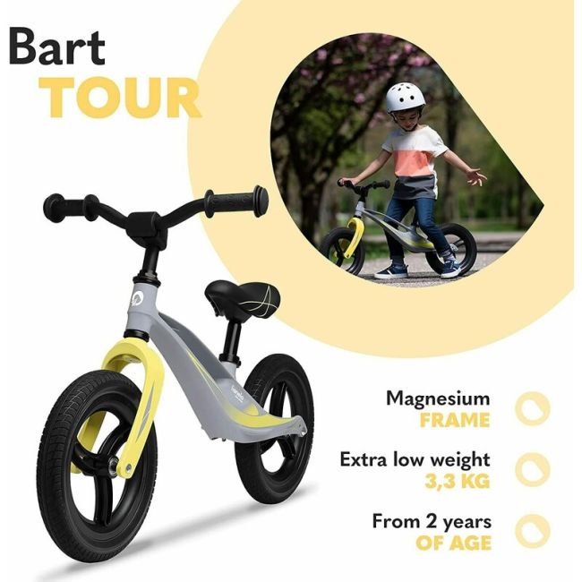 Lionelo - Bicicleta fara pedale, cu cadru din magneziu, Bart Tour, 12 \'\', Grey Stone BYNLOE-BART_TOUR_GREY_STONE