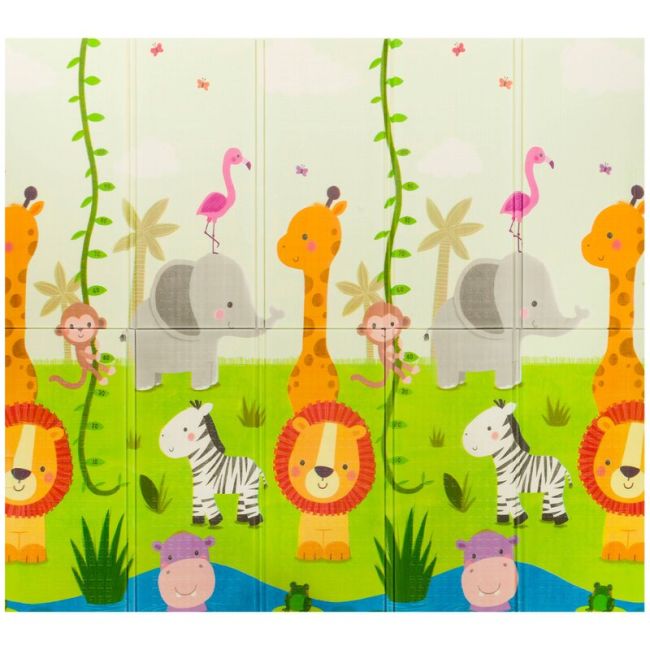 Lionelo - Covoras educativ Robby, Pliabil, Impermeabil, 200 x 180 cm, Cu Imprimeu pe ambele parti, Multicolor BYNLOE-ROBBY_MULTICOLOR