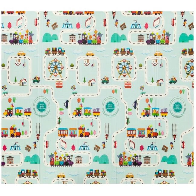 Lionelo - Covoras educativ Robby, Pliabil, Impermeabil, 200 x 180 cm, Cu Imprimeu pe ambele parti, Multicolor BYNLOE-ROBBY_MULTICOLOR