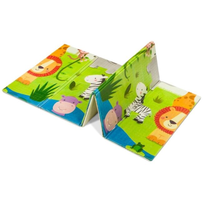 Lionelo - Covoras educativ Robby, Pliabil, Impermeabil, 200 x 180 cm, Cu Imprimeu pe ambele parti, Multicolor BYNLOE-ROBBY_MULTICOLOR