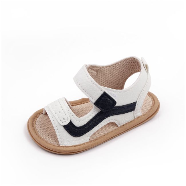 Sandalute albe cu insertie neagra pentru baietei MBd2795-1-p30
