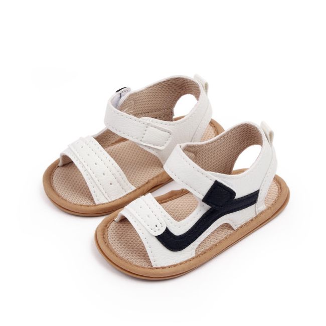 Sandalute albe cu insertie neagra pentru baietei MBd2795-1-p30
