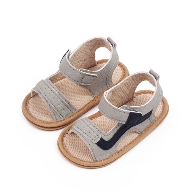 Sandalute gri cu insertie neagra pentru baietei MDd2795-2-sa5(p9)