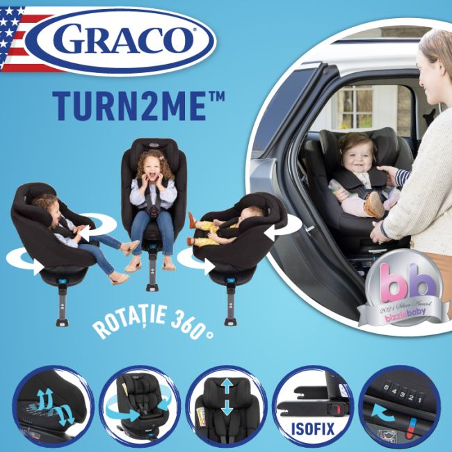 Scaun auto Rotativ 360 Graco Turn2Me Charcoal ERF5060624772092