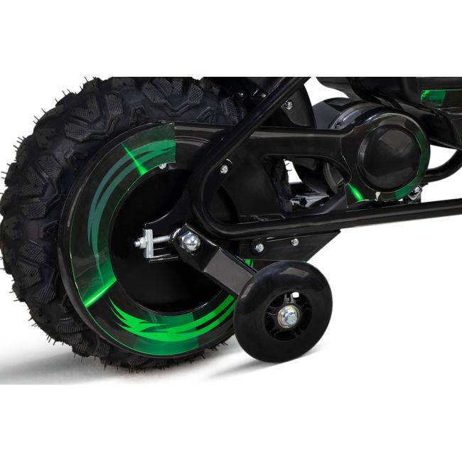 Mini Motocicleta Electrica Cu Roti Ajutatore, Nitro Eco Flee 300w 24v, Culoare Verde Kat00228