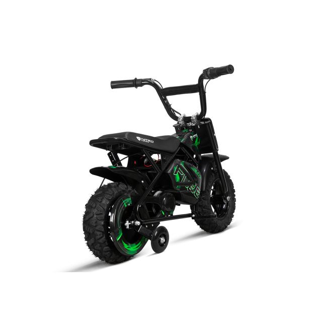 Mini Motocicleta Electrica Cu Roti Ajutatore, Nitro Eco Flee 300w 24v, Culoare Verde Kat00228