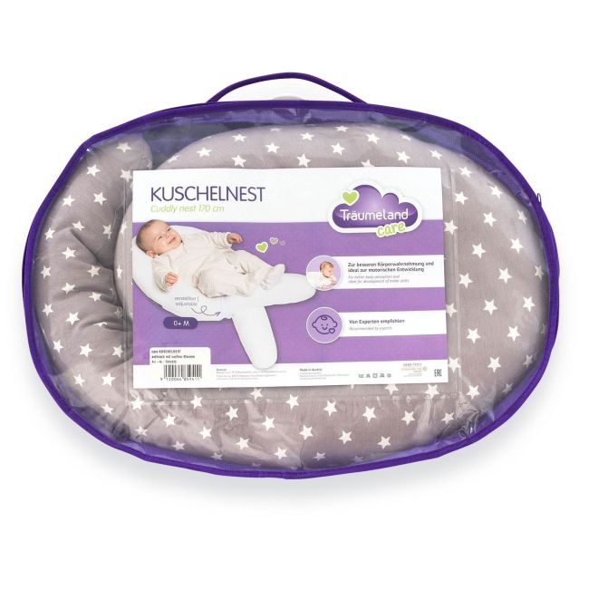 Perna pentru bebelusi Cuddly Nest Anthracite With White Stars BBXT040335