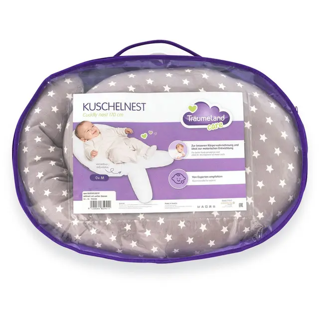 Perna pentru bebelusi Cuddly Nest Anthracite With White Stars BBXT040335