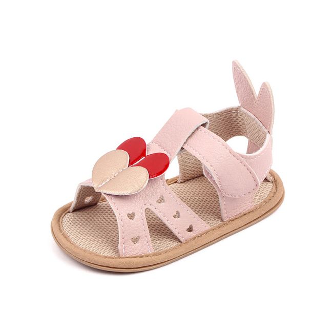 Sandalute roz cu inimioara rosie si aurie MDd2780-1-c1(c5)