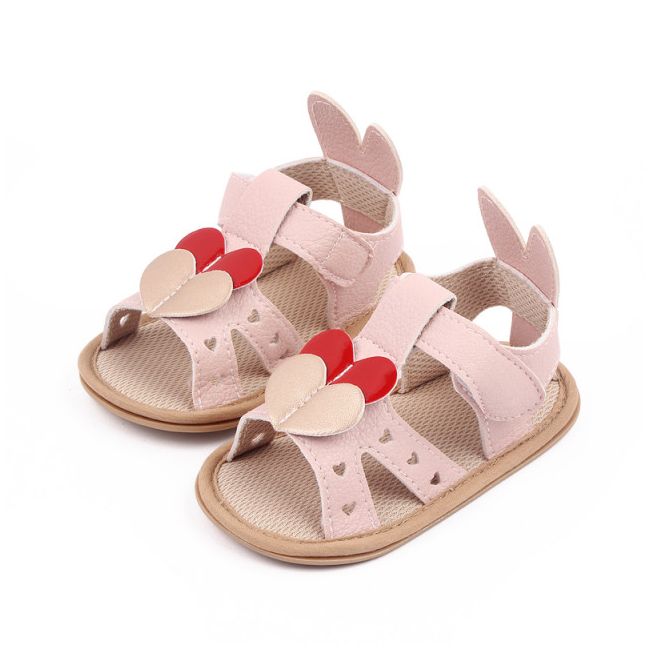 Sandalute roz cu inimioara rosie si aurie MDd2780-1-c1(c5)