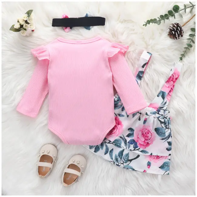 Sarafan roz cu body pentru fetite (marime disponibila: 0-3 luni) mdrz331-3-de4.0-3 luni