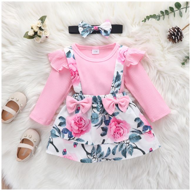 Sarafan roz cu body pentru fetite (marime disponibila: 12-18 luni (marimea 21 incaltaminte)) mdrz331-3-de4.12-18 luni (marimea 21 incaltaminte)