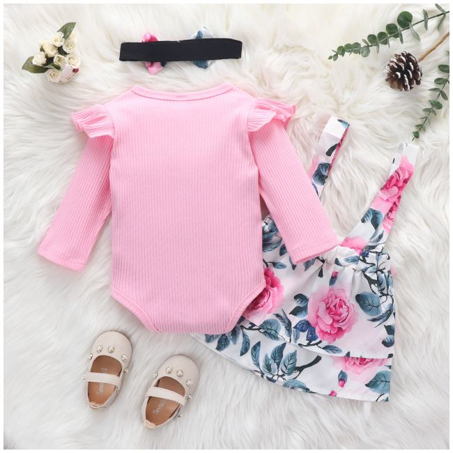Sarafan roz cu body pentru fetite (marime disponibila: 12-18 luni (marimea 21 incaltaminte)) mdrz331-3-de4.12-18 luni (marimea 21 incaltaminte)