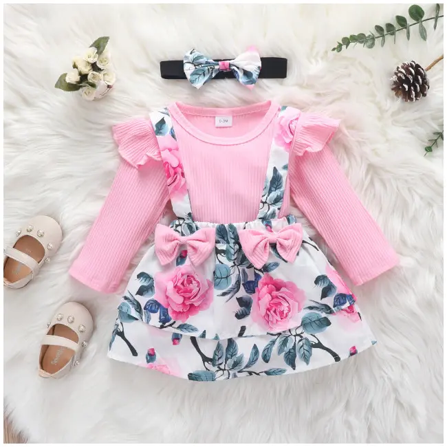 Sarafan roz cu body pentru fetite (marime disponibila: 6-9 luni (marimea 19 incaltaminte)) mdrz331-3-de4.6-9 luni (marimea 19 incaltaminte)