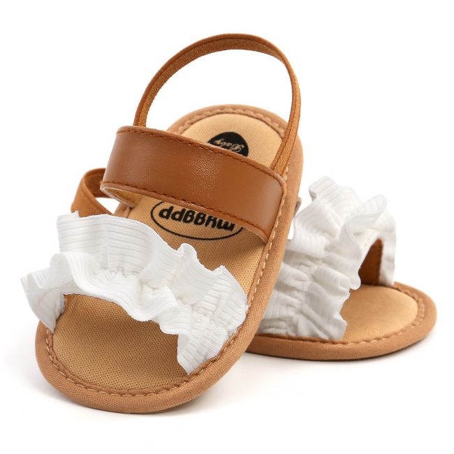 Sandalute cu volanas alb pentru fetite ADM2025-1-sa5