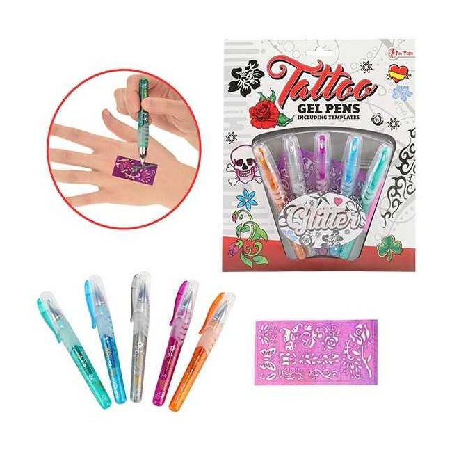 Set 5 pixuri cu gel pentru tatuaje Tattoo Toi-Toys TT45622A BBJTT45622A_Initiala