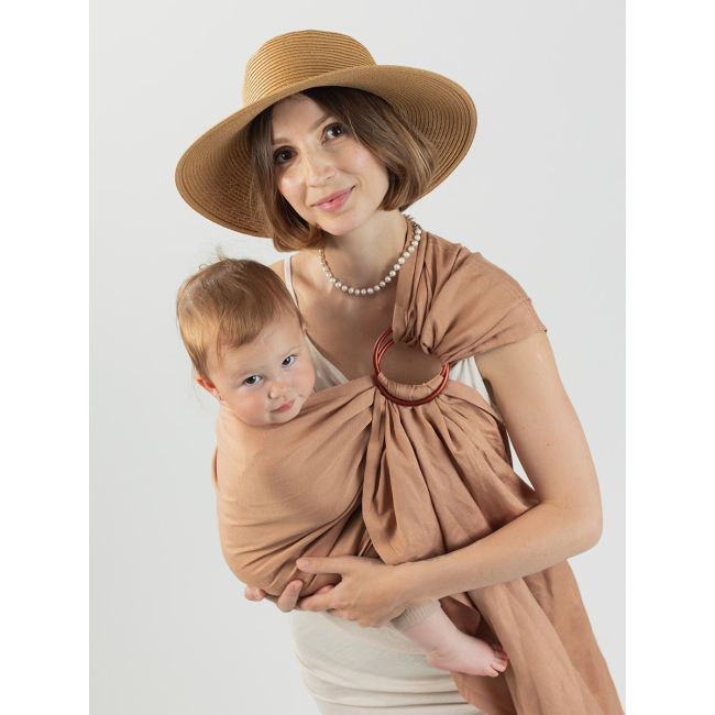 Sling cu inele isara caramel bamboo linen