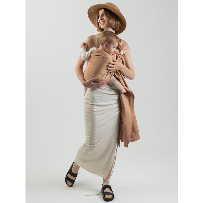 Sling cu inele isara caramel bamboo linen