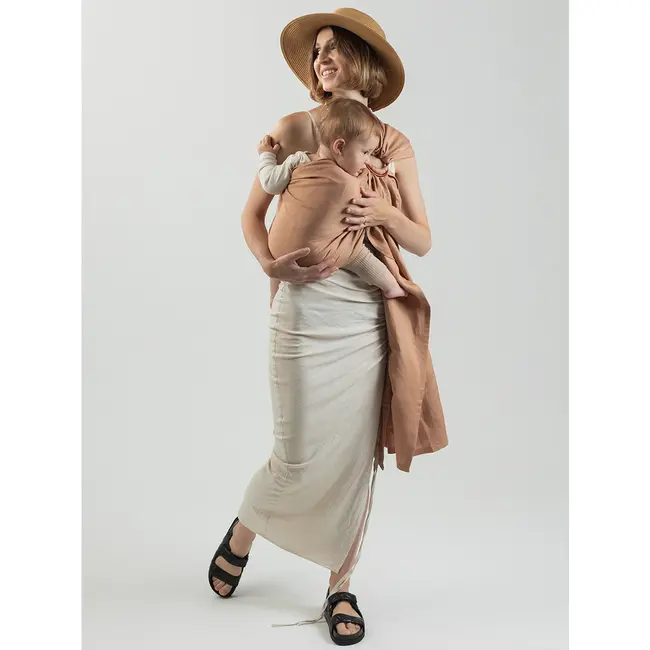 Sling cu inele isara caramel bamboo linen