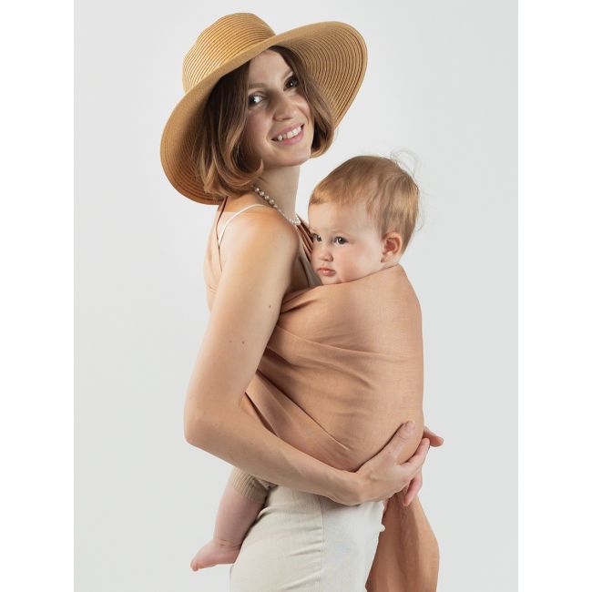 Sling cu inele isara caramel bamboo linen