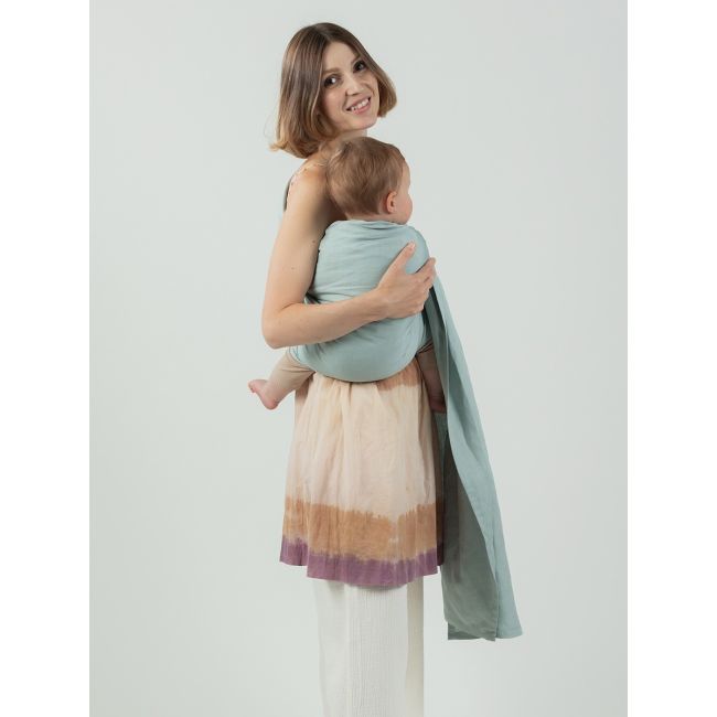 Sling cu inele isara frosty green bamboo linen
