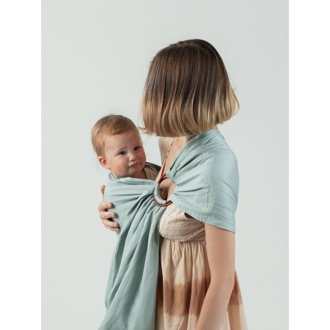 Sling cu inele isara frosty green bamboo linen