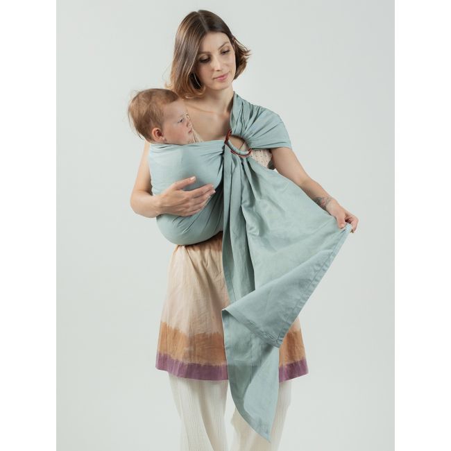 Sling cu inele isara frosty green bamboo linen
