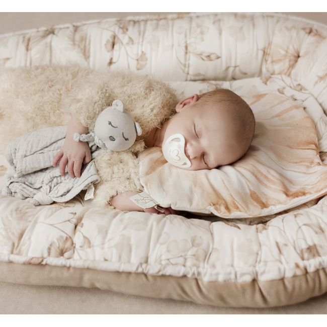 Suport De Dormit Babynest Premium Bumbac Si Catifea Boho Beige By Babysteps, 70x35 Cm Pjb6790