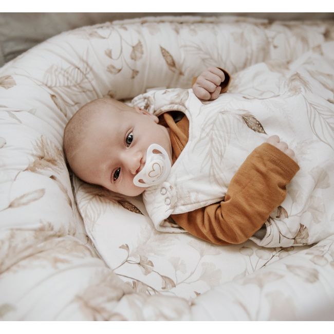 Suport De Dormit Babynest Premium Bumbac Si Catifea Boho Beige By Babysteps, 70x35 Cm Pjb6790
