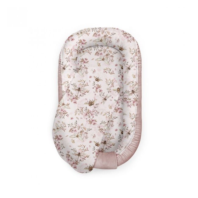 Suport De Dormit Babynest Premium Bumbac Si Catifea Cherry Soft Pink By Babysteps, 70x35 Cm Pjb1652