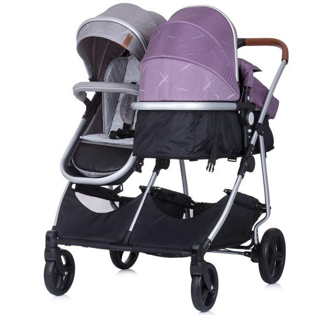 Carucior gemeni chipolino duo smart 2 in 1 anthracite lilac hubkbds02206al