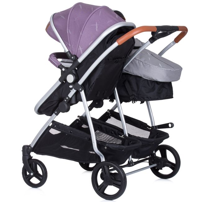 Carucior gemeni chipolino duo smart 2 in 1 anthracite lilac hubkbds02206al