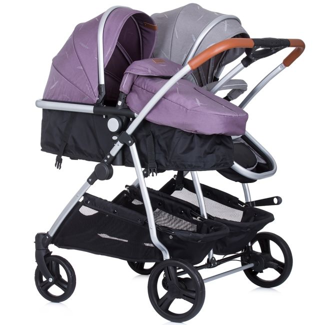 Carucior gemeni chipolino duo smart 2 in 1 anthracite lilac hubkbds02206al
