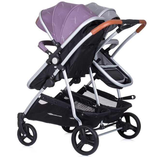 Carucior gemeni chipolino duo smart 2 in 1 anthracite lilac hubkbds02206al