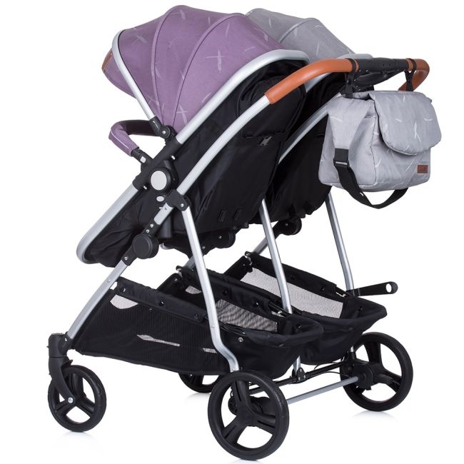 Carucior gemeni chipolino duo smart 2 in 1 anthracite lilac hubkbds02206al