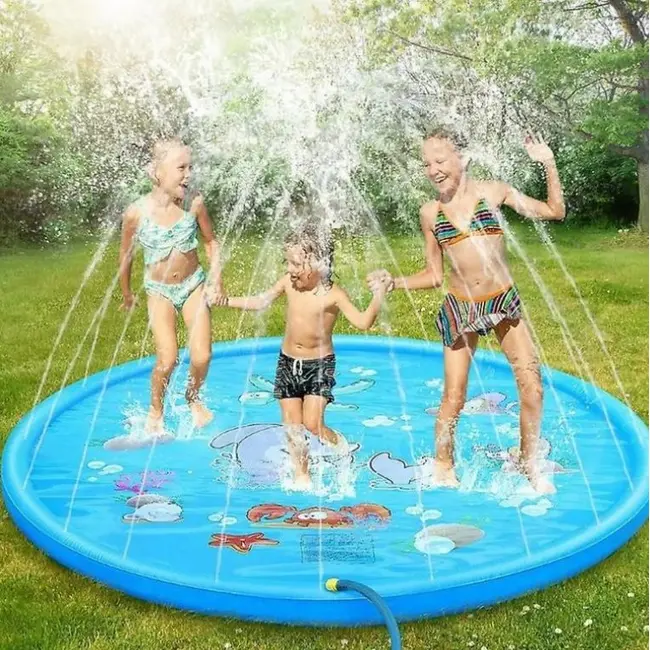 Covoras de joaca gonflabil cu fantana 100 cm dolphine lvtkkx6155