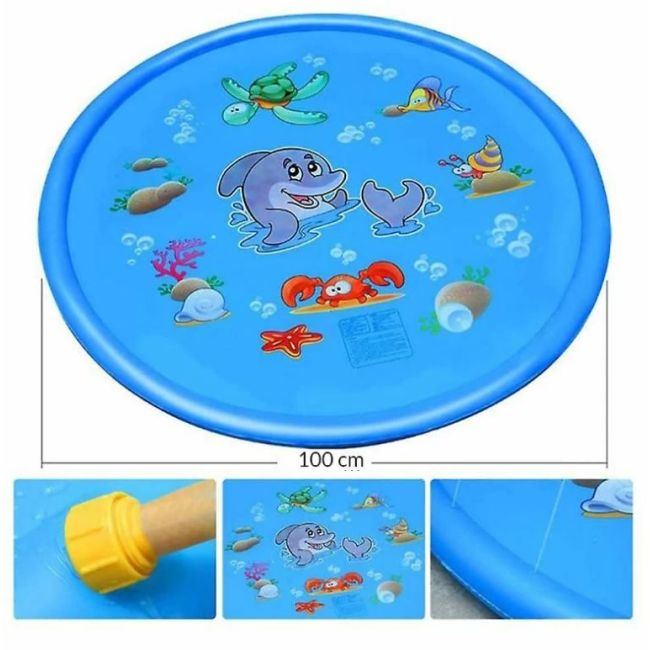 Covoras de joaca gonflabil cu fantana 100 cm dolphine lvtkkx6155