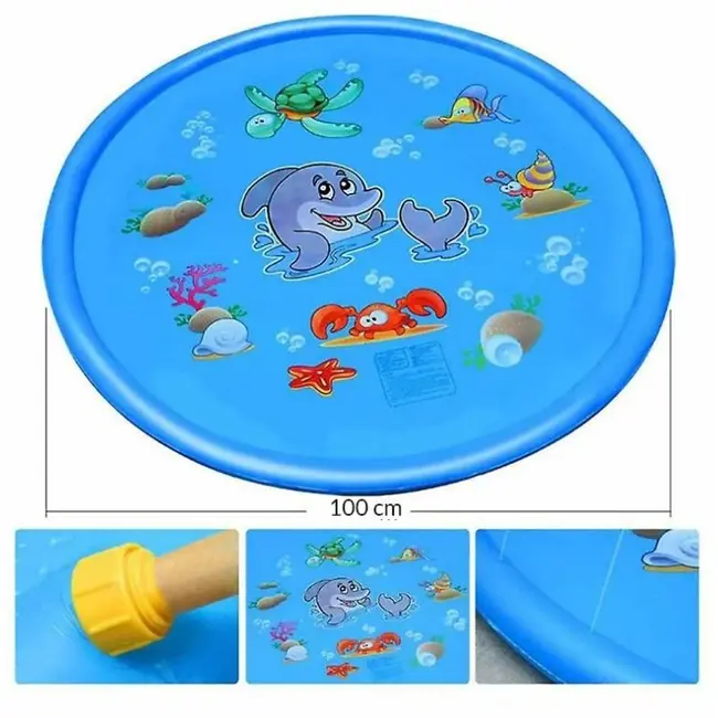 Covoras de joaca gonflabil cu fantana 100 cm dolphine lvtkkx6155