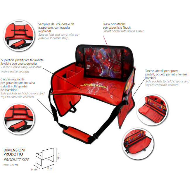 Masuta calatorii cu suport pentru Tableta Spiderman Disney CZ10642 BBJCZ10642_Rosu