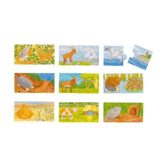 Set de 9 puzzleuri unde locuiesc animalele? - okegoki57462